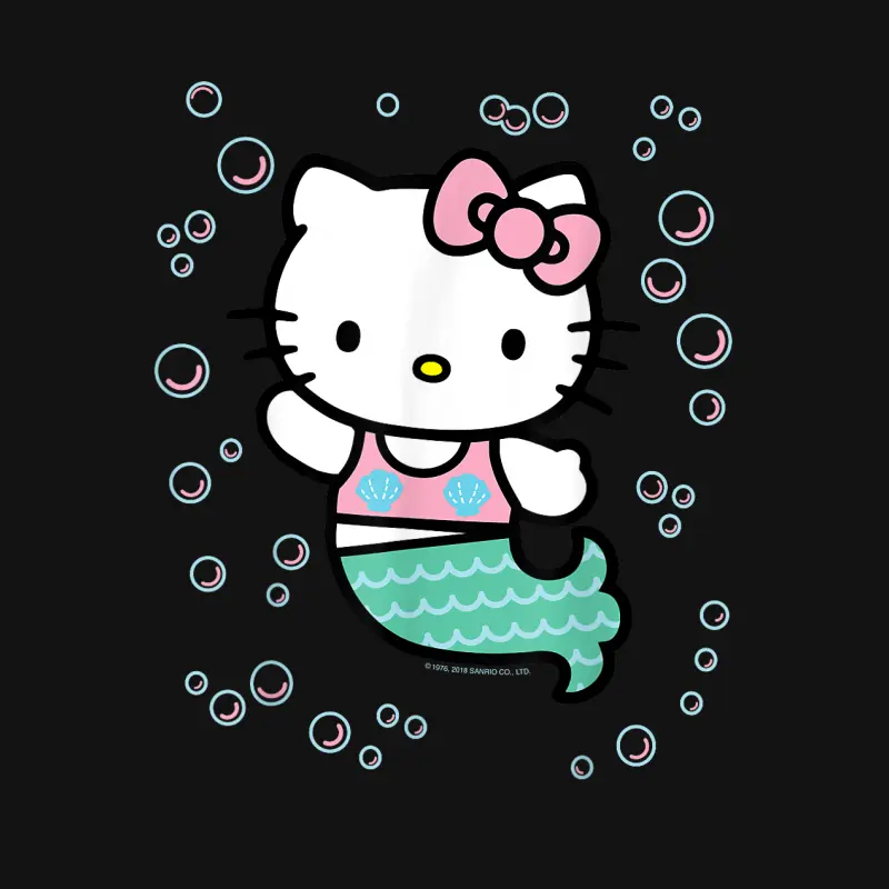 Hello Kitty Mermaid Tee Shirt Unisex Long Sleeve T-Shirt