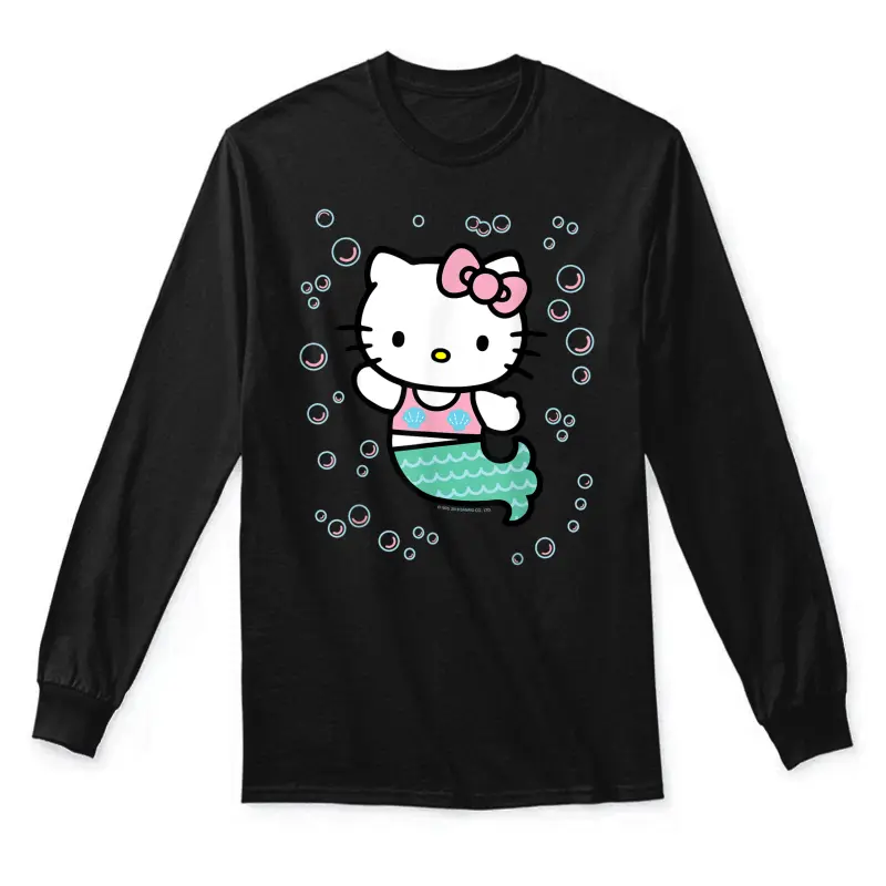 Hello Kitty Mermaid Tee Shirt Unisex Long Sleeve T-Shirt
