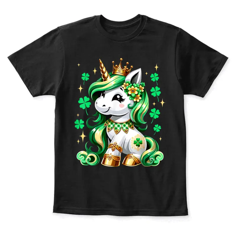 Cute Unicorn Shamrock St Patricks Day Girls Kids Lepricorn Youth Staple T-Shirt