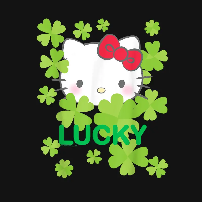 Hello Kitty Lucky Clover St. Patrick's Day Tee Shirt Unisex Long Sleeve T-Shirt