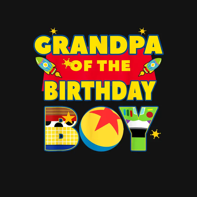 Grandpa The Birthday Boy Toy Familly Matching Story Bday Unisex Long Sleeve T-Shirt