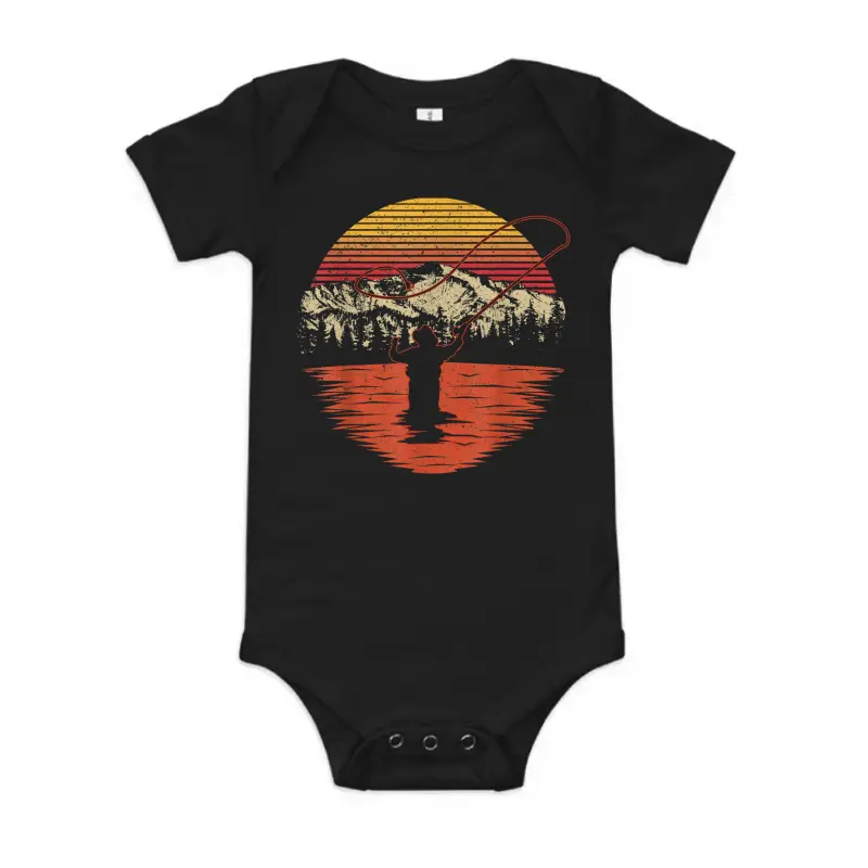Retro Vintage Fly Fishing Shirt - Fly Fisherman Baby Onesie