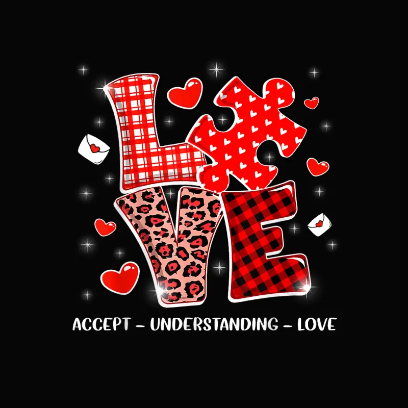 Accept Understand Love Autism Awareness Valentine's Day Toddler Staple T-Shirt