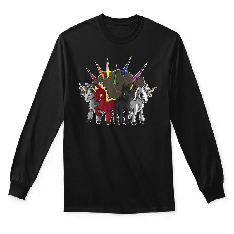 The Four Unicorns Of The Apocalypse - Horsemen Parody Unisex Long Sleeve T-Shirt