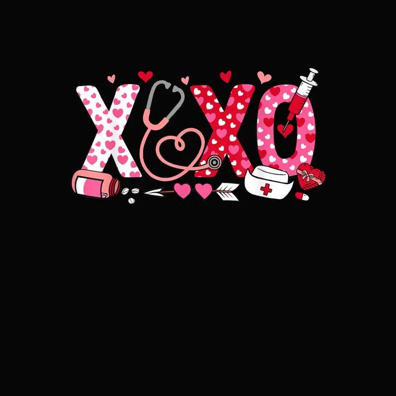 Xoxo Nurse Valentines Day Stethoscope Valentine For Nurse Toddler Staple T-Shirt