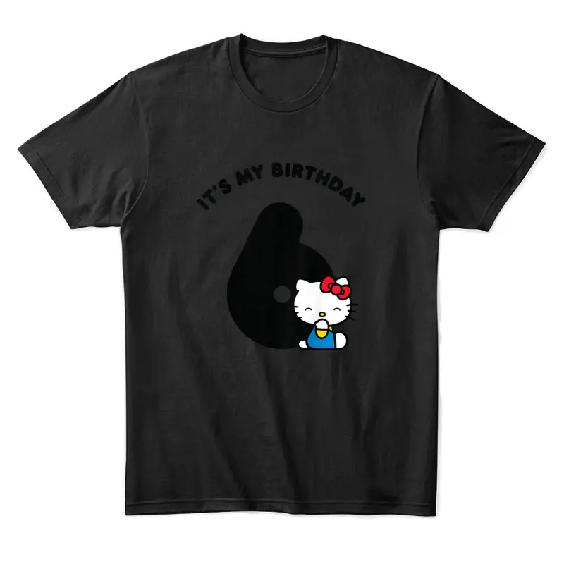 Kids Hello Kitty It's My 6Th Birthday Unisex Staple T-Shirt