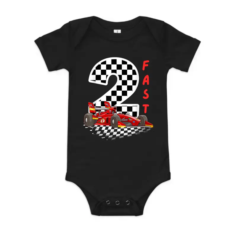 2 Year Old Kids Racing Car 2Nd Birthday ,Two Fast Baby Onesie