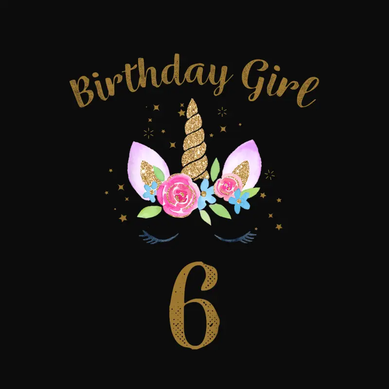 Kids 6Th Birthday Girl Unicorn Shirt 6Th Birthday Outfit Unisex Staple T-Shirt