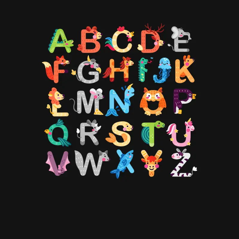 Animals Alphabet Abcs Learning Shirt Gifts For Teacher Kids Unisex Long Sleeve T-Shirt