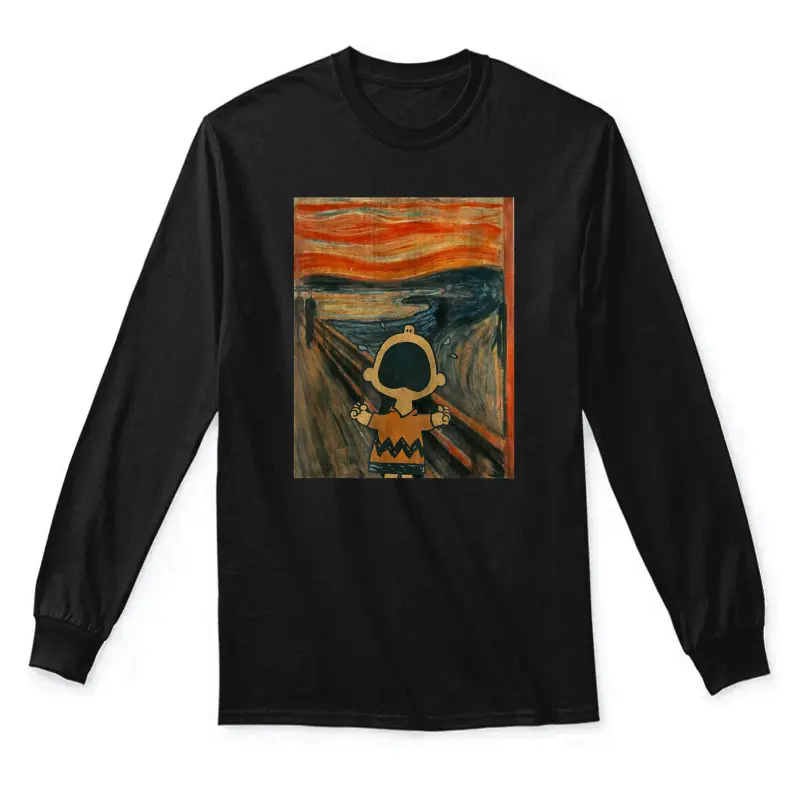 Peanuts Charlie Brown Scream Artsy Unisex Long Sleeve T-Shirt