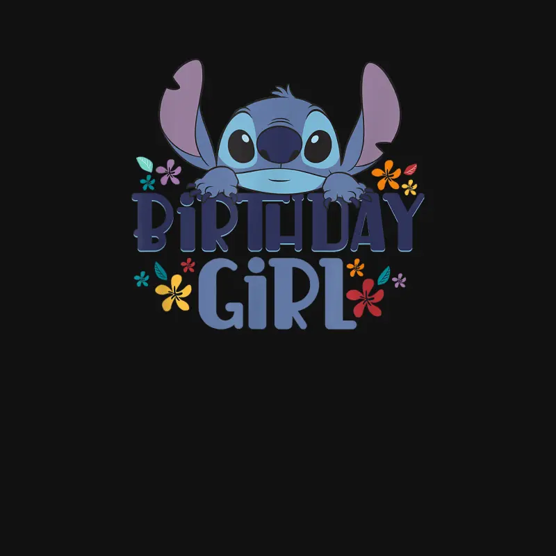 Disney Lilo & Stitch Birthday Girl Retro Floral Logo Baby Onesie