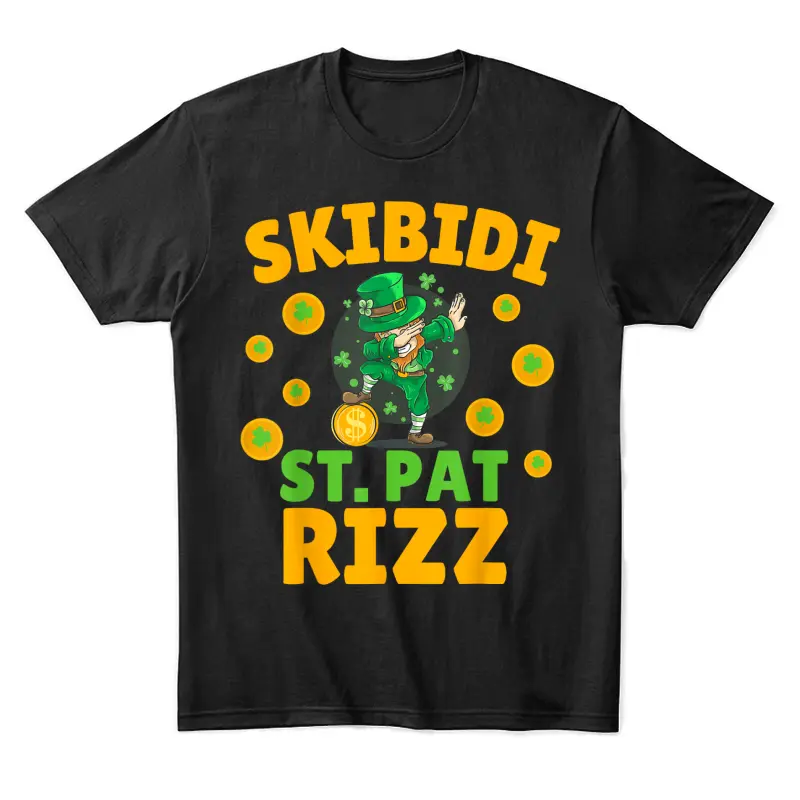 Funny St Patrick's Day Irish Skibidi St. Pat Rizz Unisex Staple T-Shirt