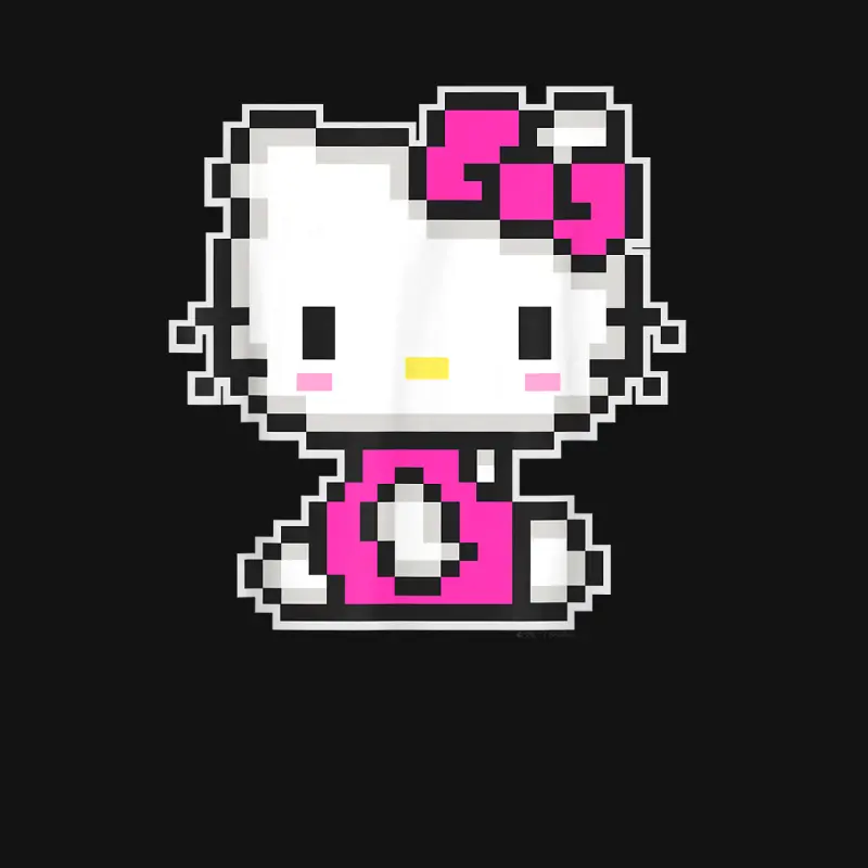Hello Kitty Official Pixel Tee Shirt Youth Staple T-Shirt