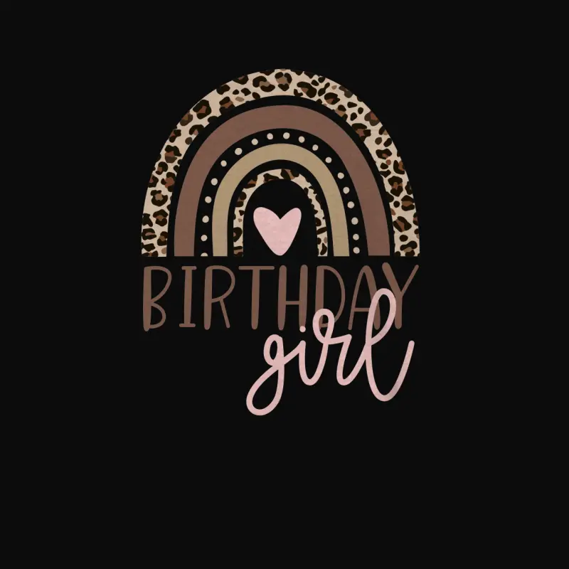 Birthday Girl Leopard Rainbow Birthday Party Family Unisex Staple T-Shirt