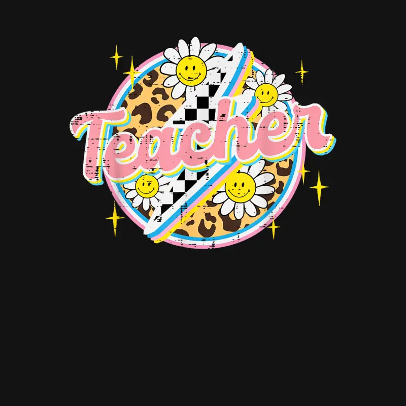 Teacher Groovy Retro Vintage Teaching Women Men Unisex Long Sleeve T-Shirt