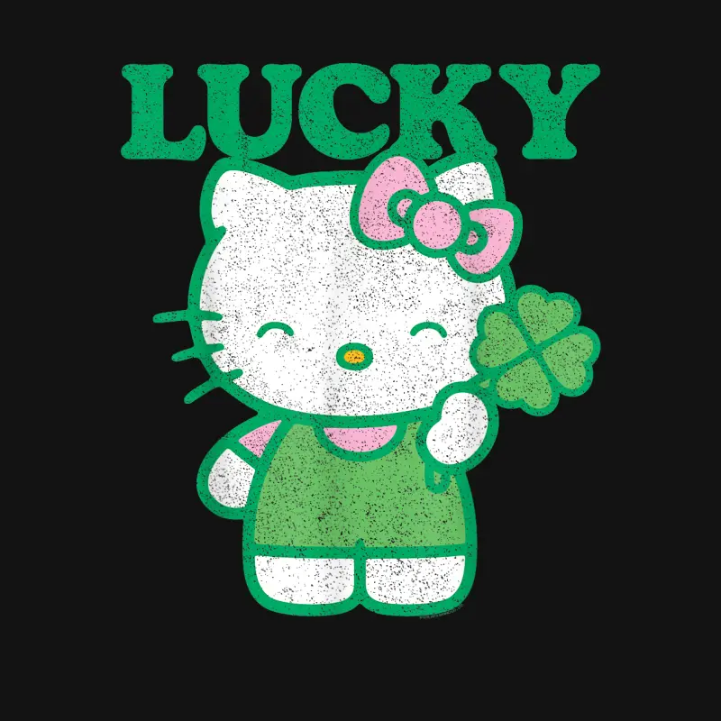 Hello Kitty Lucky Clover Tee Shirt Unisex Long Sleeve T-Shirt