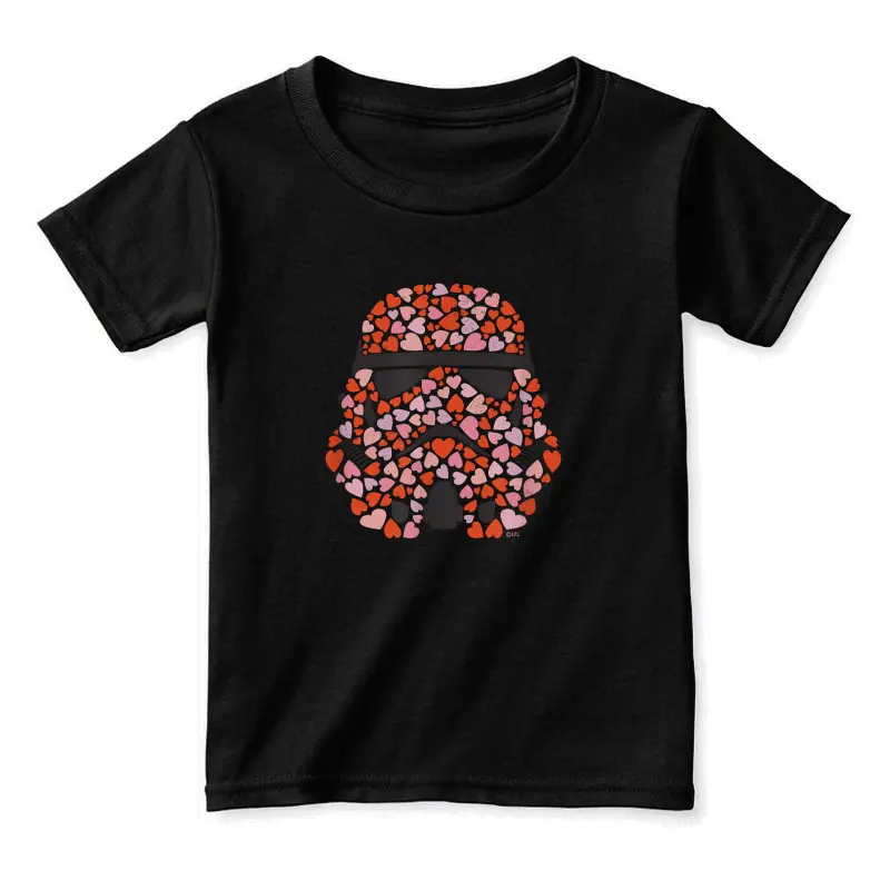 Star Wars Imperial Stormtrooper Helmet Valentine Hearts Toddler Staple T-Shirt