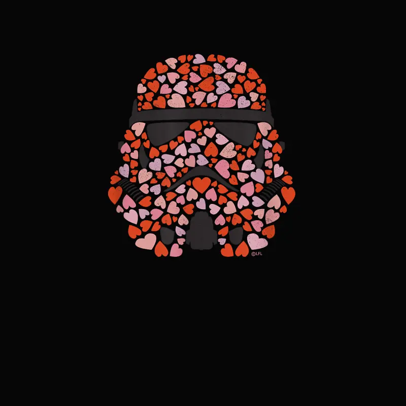 Star Wars Imperial Stormtrooper Helmet Valentine Hearts Toddler Staple T-Shirt