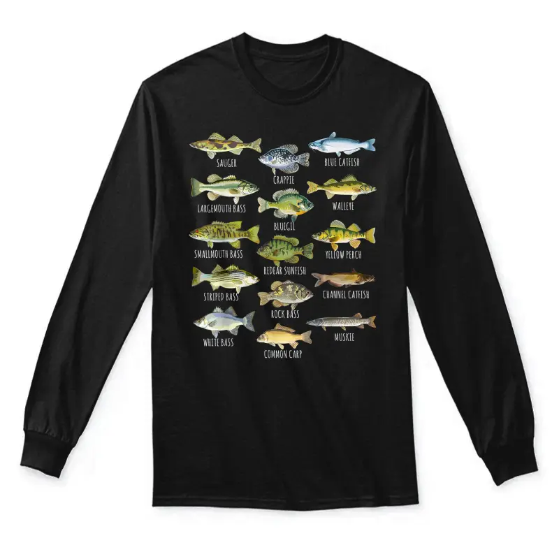 Fish Species Biology Types Of Freshwater Fish Fishing Unisex Long Sleeve T-Shirt