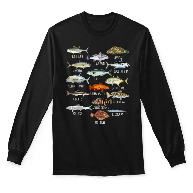 Fish Species Biology Types Of Saltwater Fish Fishing Unisex Long Sleeve T-Shirt