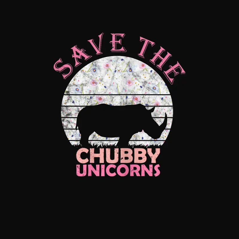 Funny Unicorn Gifts For Girls Women Save The Chubby Unicorns Unisex Staple T-Shirt