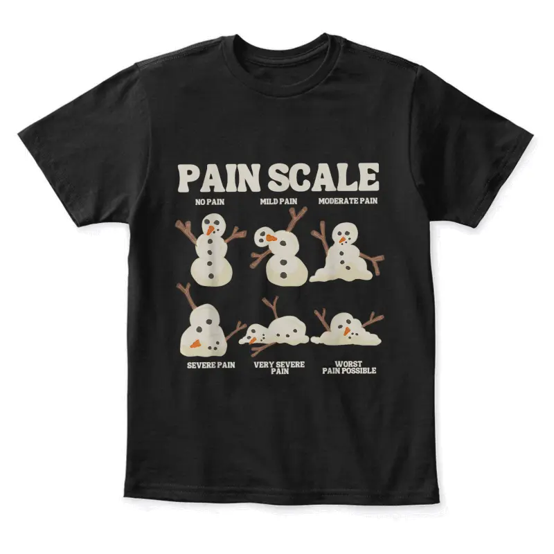 Pain Scale Snowman Funny Nurse Christmas Icu Nurse Youth Staple T-Shirt