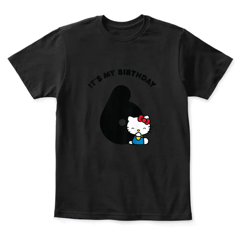 Kids Hello Kitty It's My 6Th Birthday Youth Staple T-Shirt