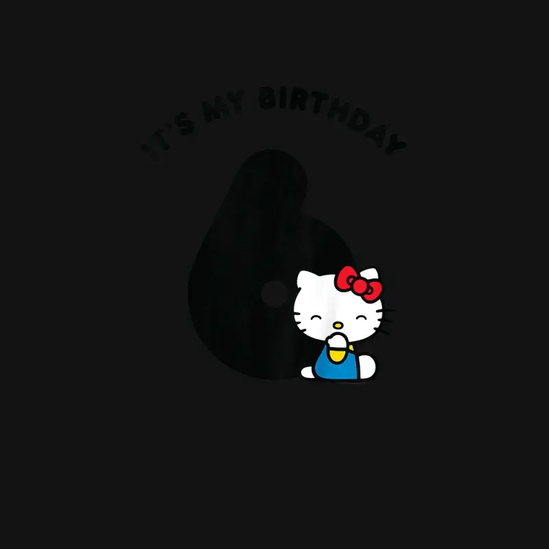 Kids Hello Kitty It's My 6Th Birthday Youth Staple T-Shirt
