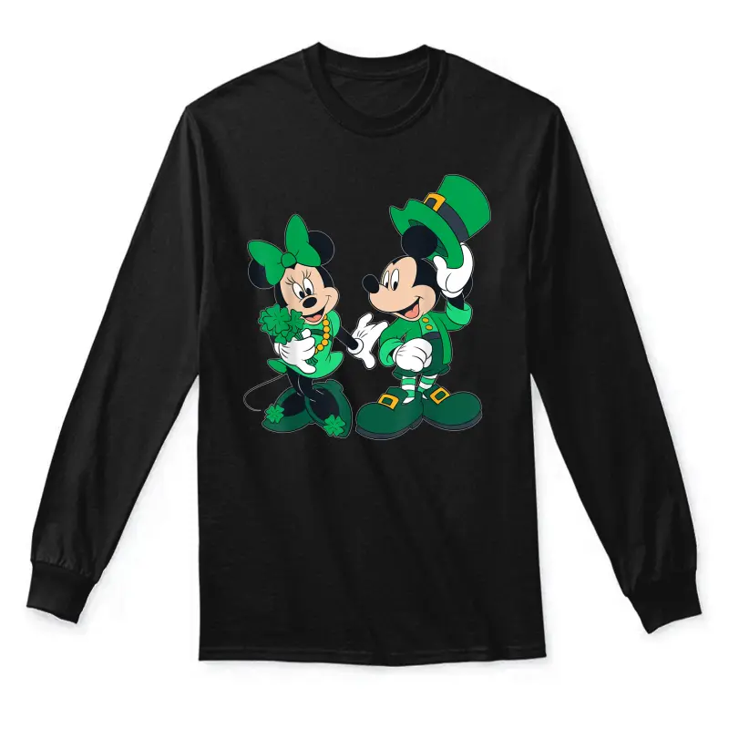 Disney Green Leprechaun Mickey & Minnie St. Patrick's Day Unisex Long Sleeve T-Shirt