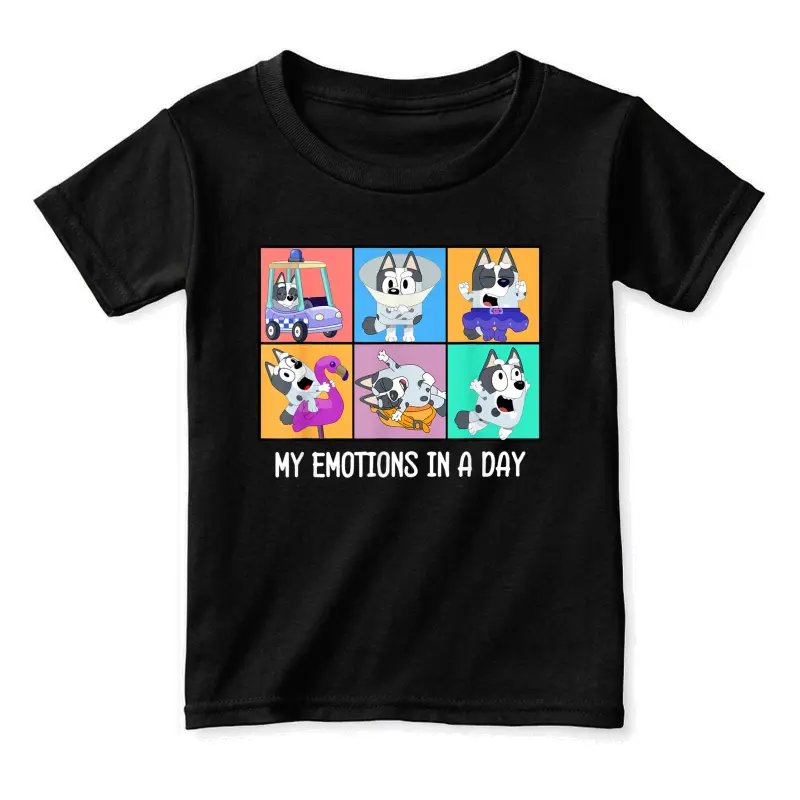 My Emotions In A Day Blue Tan Heeler Dog Toddler Staple T-Shirt