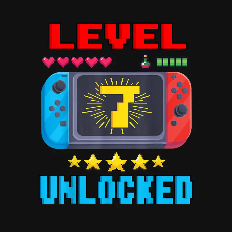 7Th Birthday Boy Level 7 Unlocked Video Gamer Birthday Baby Onesie