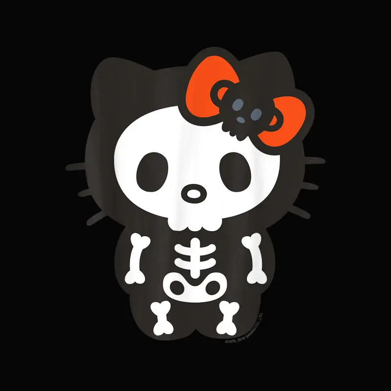 Hello Kitty Skeleton Halloween Tee Shirt Toddler Staple T-Shirt