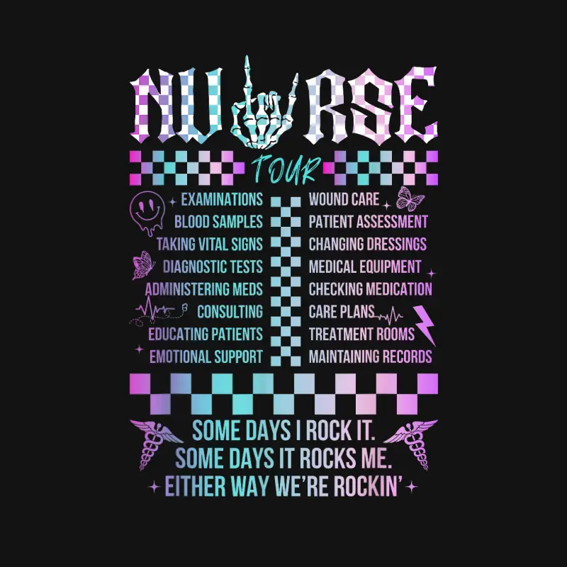 Tie Dye Nurse Skeleton Tour Somes Day I Rock It Nurse Life Youth Staple T-Shirt