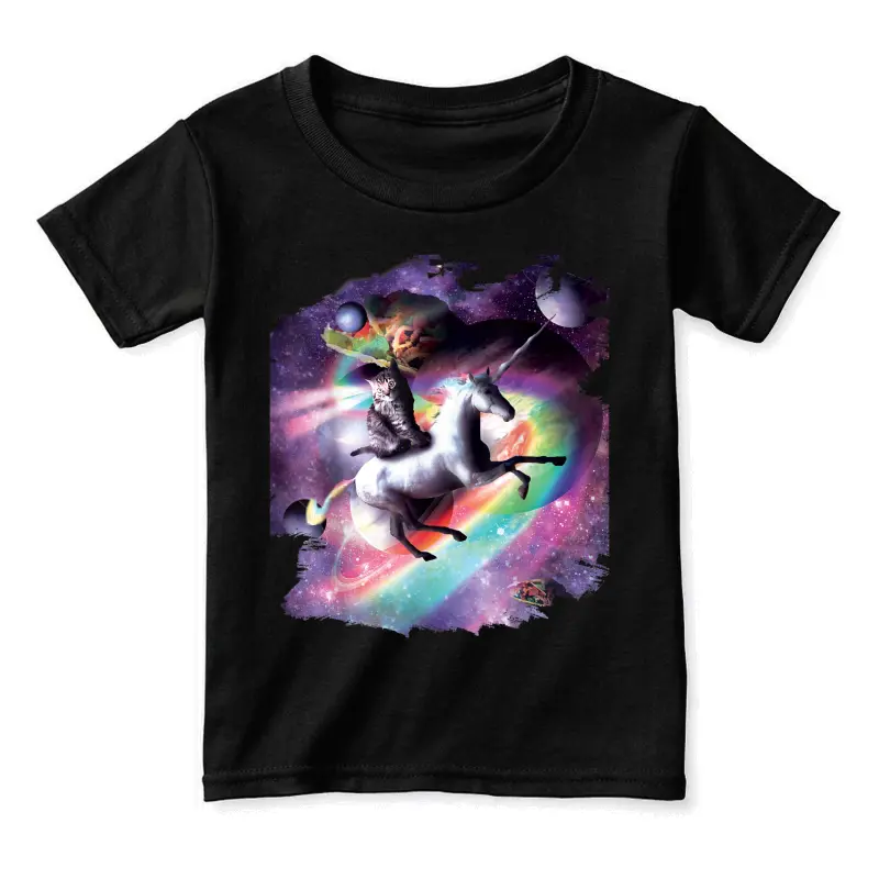 Space Cat Riding Unicorn - Laser, Tacos And Rainbow Toddler Staple T-Shirt