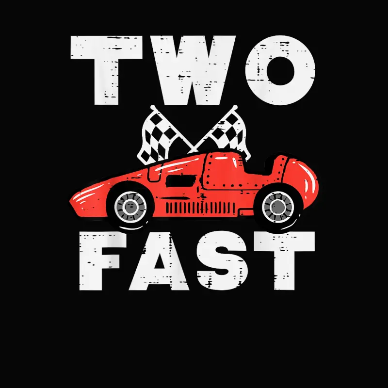 2Nd Birthday Race Car Two Fast 2 Year Old Bday Boys Kids Toddler Staple T-Shirt