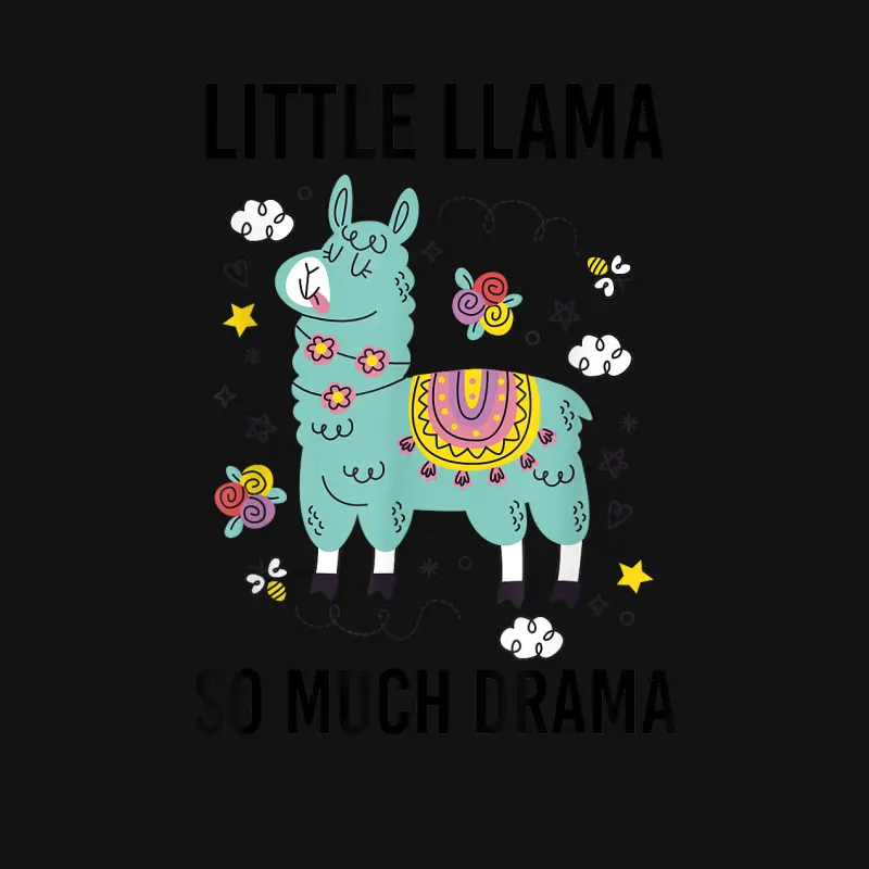 Llama Shirt Kids Boys Toddler Little Llama So Much Drama Youth Staple T-Shirt