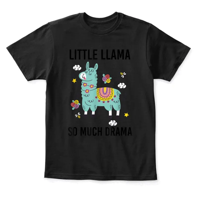 Llama Shirt Kids Boys Toddler Little Llama So Much Drama Youth Staple T-Shirt