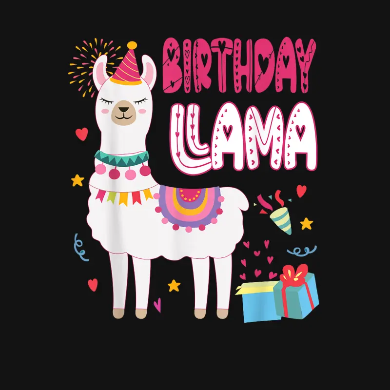 Birthday Llama Girl Birthday Party Llama Birthday Theme Unisex Long Sleeve T-Shirt