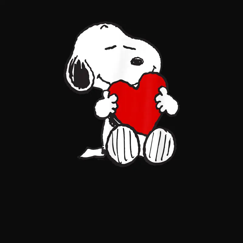 Peanuts Valentine Snoopy Hugging Heart Unisex Staple T-Shirt
