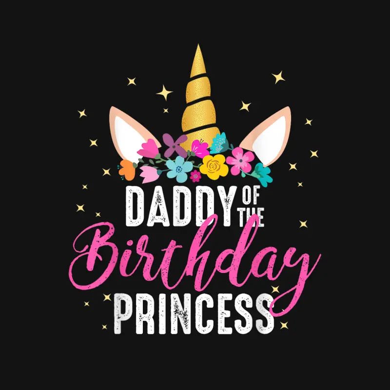 Daddy Of The Birthday Princess Father Girl Unicorn Birthday Youth Staple T-Shirt