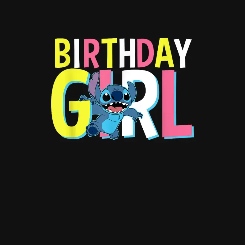 Disney Lilo & Stitch Birthday Girl Cute Stitch Text Logo Baby Onesie