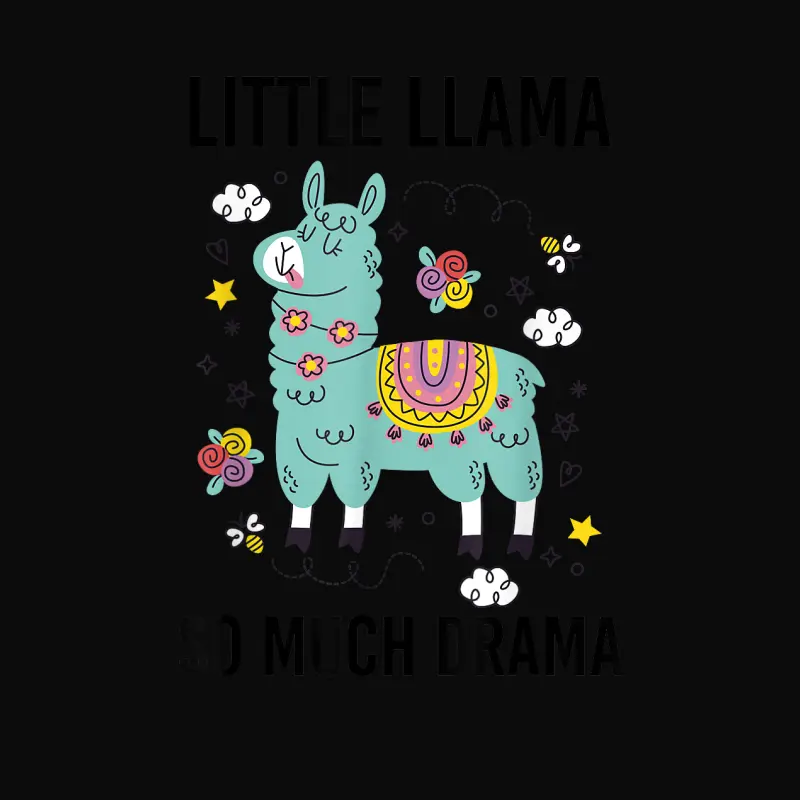 Llama Shirt Kids Boys Toddler Little Llama So Much Drama Unisex Staple T-Shirt