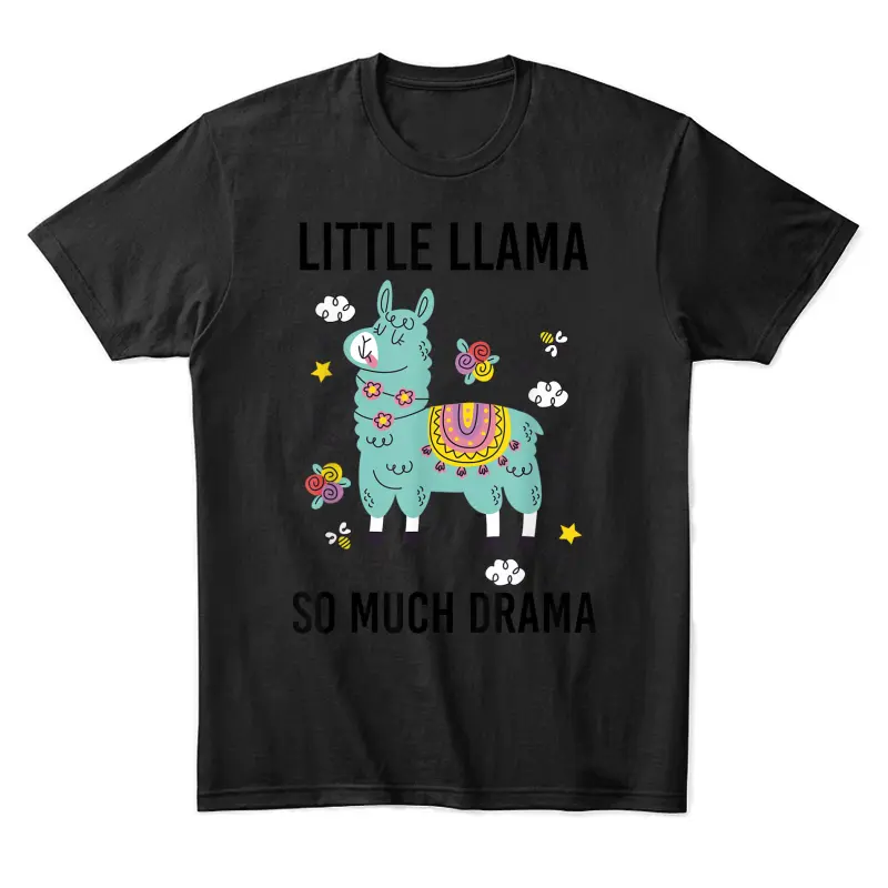 Llama Shirt Kids Boys Toddler Little Llama So Much Drama Unisex Staple T-Shirt