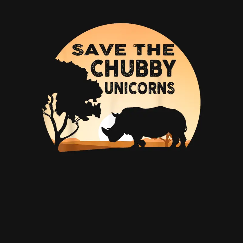 Save The Chubby Unicorns Fat Rhino Funny Unisex Long Sleeve T-Shirt