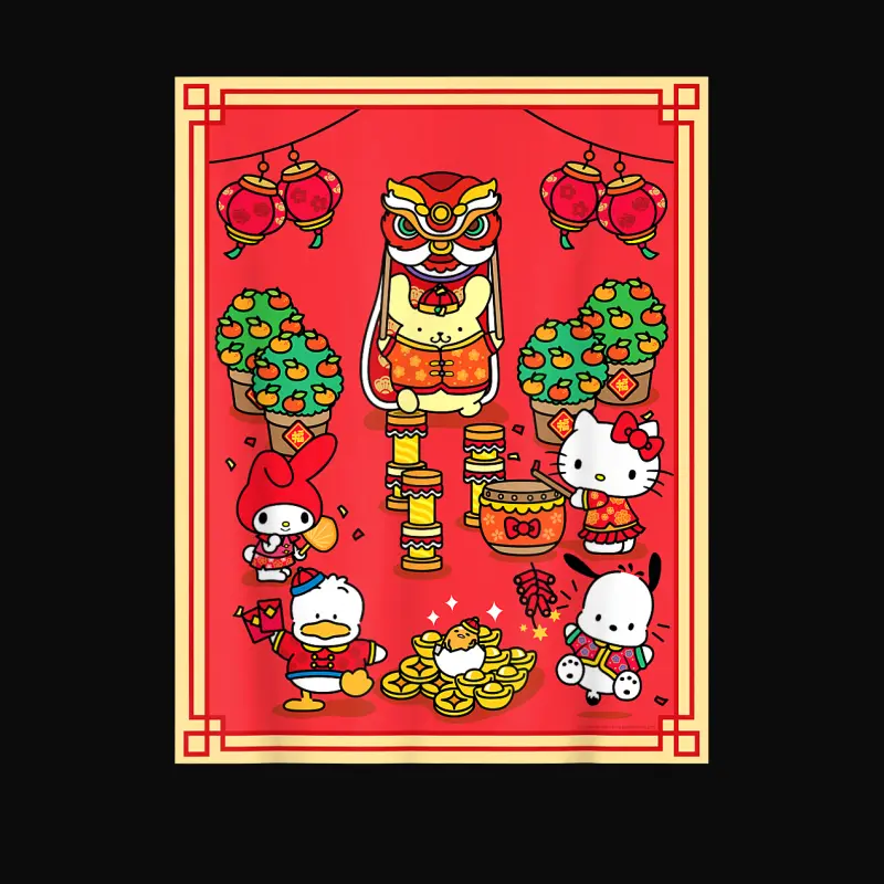 Hello Kitty And Friends Happy Lunar New Year Unisex Staple T-Shirt