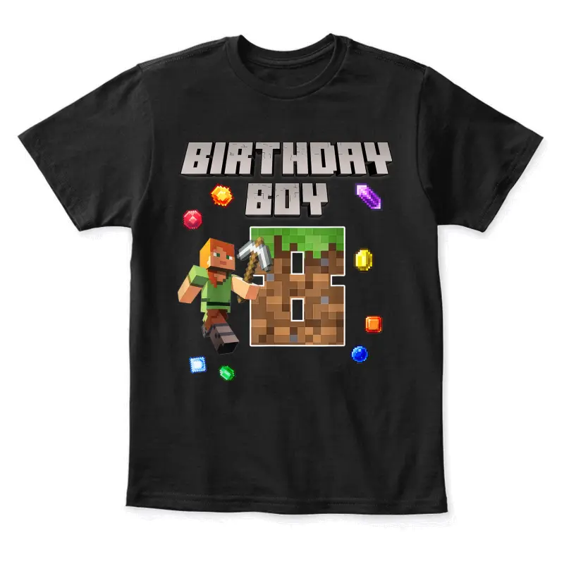8Th Birthday Boy 8 Video Gamer Pixel Number Eight Bday Party Youth Staple T-Shirt