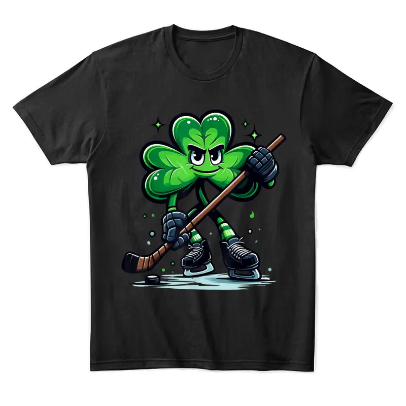 Hockey Lovers Players St Patricks Day Shamrock Men Women Boy Unisex Staple T-Shirt