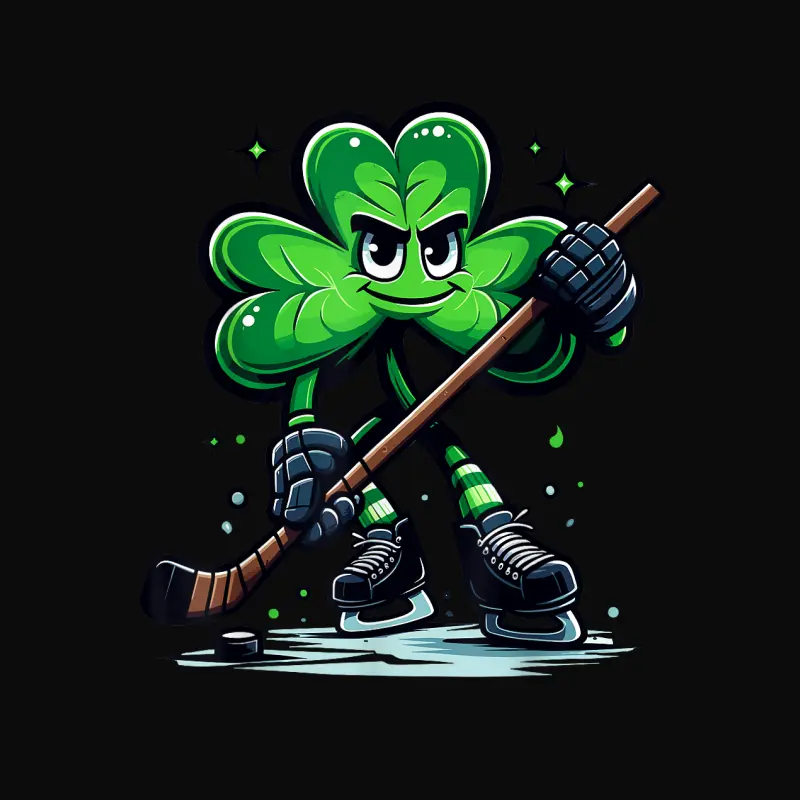 Hockey Lovers Players St Patricks Day Shamrock Men Women Boy Unisex Staple T-Shirt