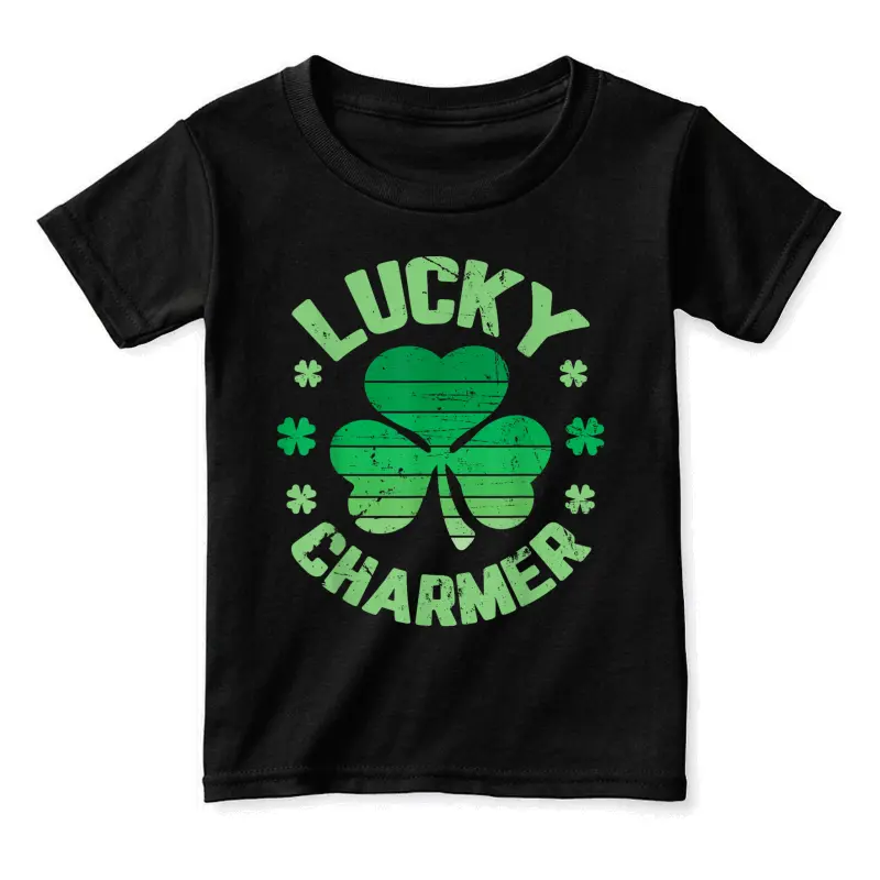 Lucky Charmer Boys Kids Girl Funny St. Patrick's Day Toddler Staple T-Shirt
