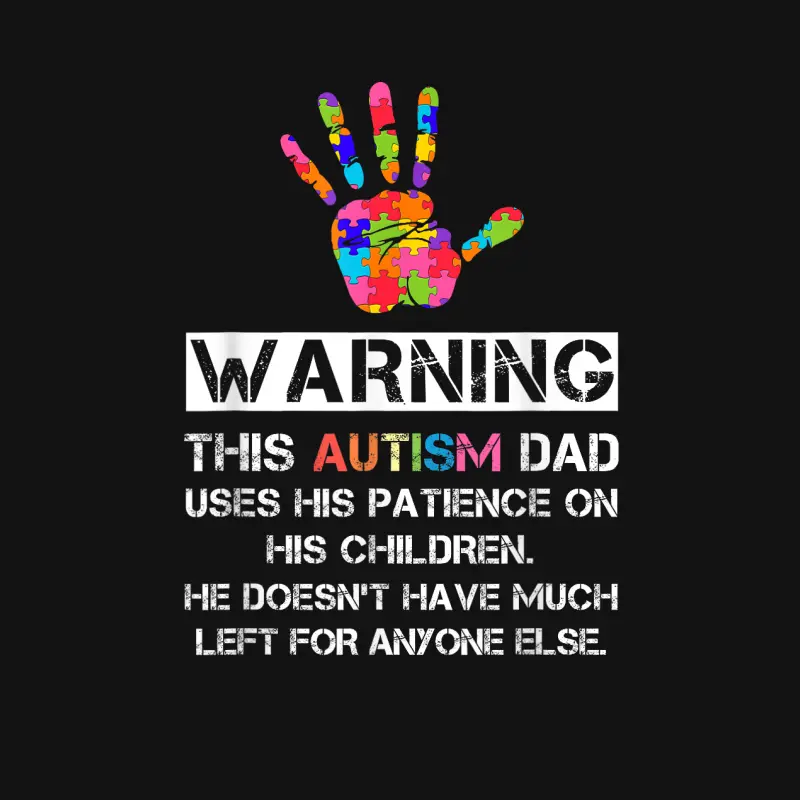Autism Awareness Warning This Autism Dad Youth Staple T-Shirt